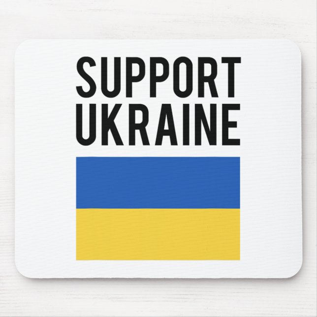 Support Ukraine - Black Bold Letters - Ukrainian F Mouse Mat (Front)