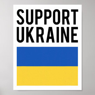 Support Ukraine - Black Bold Letters - Ukrainian F Poster