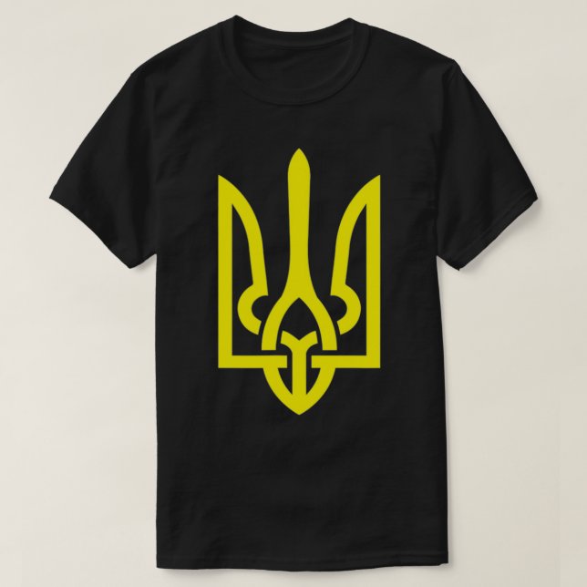 Support Ukraine blue yellow trizyb trident novelty T-Shirt (Design Front)