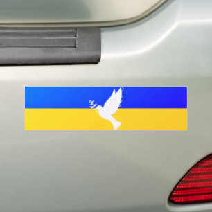 Support Ukraine Bumper Sticker Peace Dove