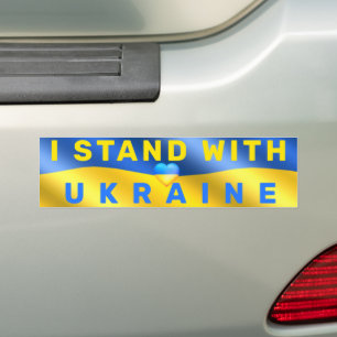 Support Ukraine Bumper Sticker Ukrainian Flag