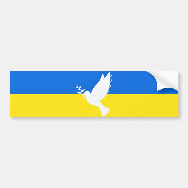 Support Ukraine Bumper Stickers Peace Dove (Front)