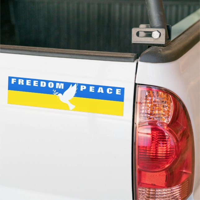 Support Ukraine Bumper Stickers Peace Dove Freedom (On Truck)