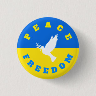 Support Ukraine Button Peace Dove Freedom - Peace