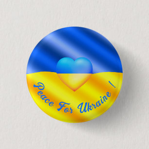 Support Ukraine Button Ukrainian Flag Peace
