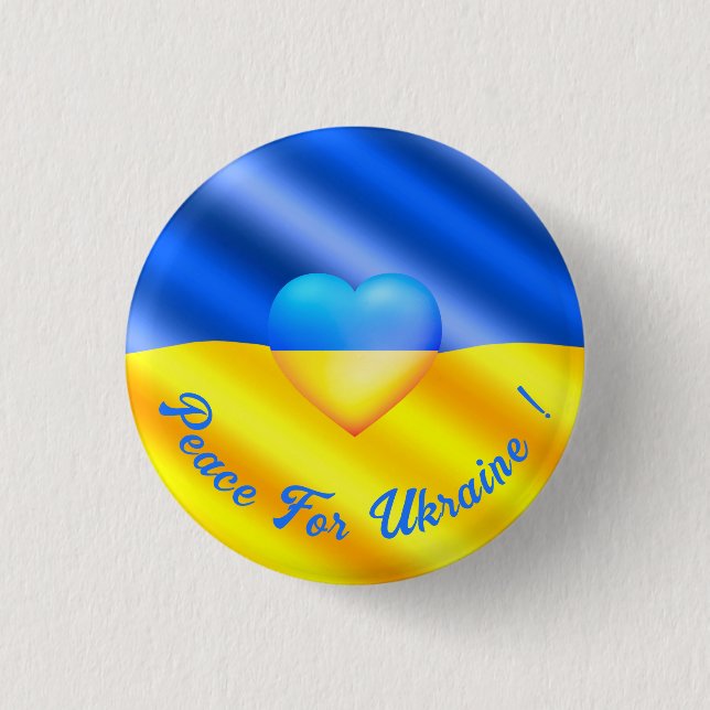 Support Ukraine Button Ukrainian Flag Peace (Front)