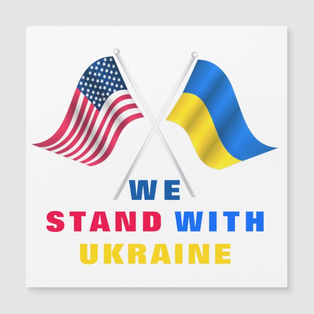 Support Ukraine Car Magnets We Stand With Ukraine  (Front)
