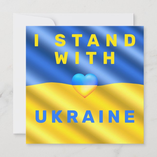 Support Ukraine Cards Ukrainian Flag Heart (Front)