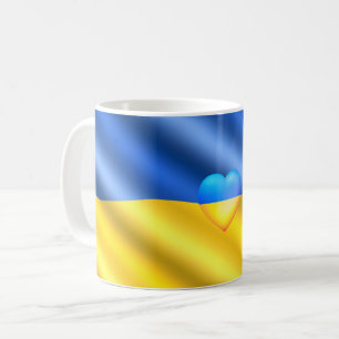 Support Ukraine Coffee Mug Ukrainian Flag Freedom