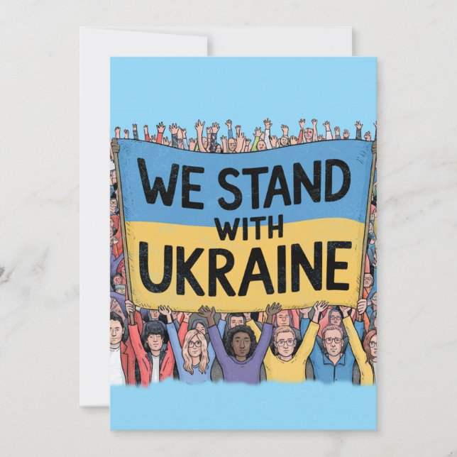 Support Ukraine Crowd Design, Unity and Freedom Holiday Card (Front)