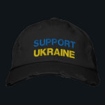 Support Ukraine Embroidered Hat Ukrainian Flag<br><div class="desc">Support Ukraine Embroidered Hats - Peace - Ukrainian Flag Caps - Freedom - Support - Solidarity - Strong Together - Freedom Victory ! You can transfer to more than 1000 Zazzle products ! 
We Stand With Ukraine !</div>