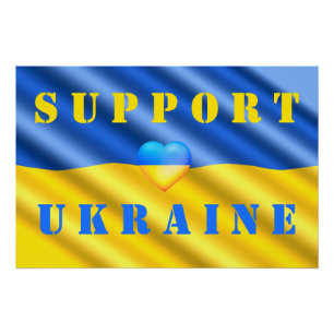 Support Ukraine - Flag - Freedom - Peace Heart Poster