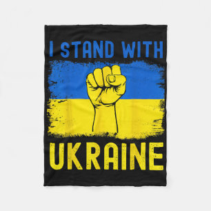 Support Ukraine Flag I Stand With Ukraine Fleece Blanket