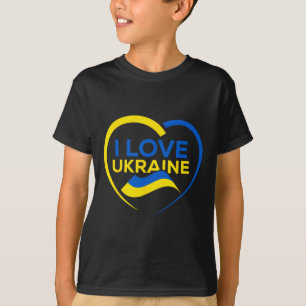 Support Ukraine Flag Shirt I Love Ukraine Heart