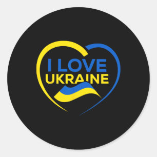 Support Ukraine Flag Shirt I Love Ukraine Heart Classic Round Sticker