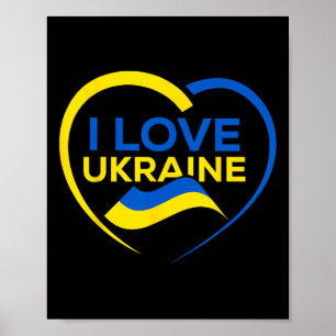 Support Ukraine Flag Shirt I Love Ukraine Heart Poster