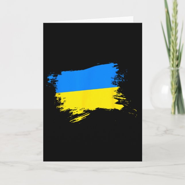 Support Ukraine Flag Ukrainian Pride Heart Ukraine Card (Front)