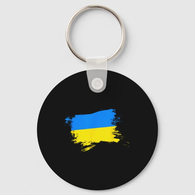 Support Ukraine Flag Ukrainian Pride Heart Ukraine Key Ring (Front)