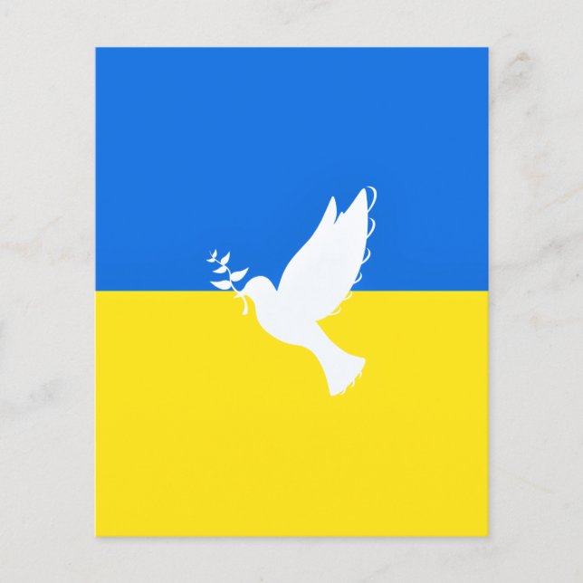 Support Ukraine Flyer Peace Dove Ukrainian Flag (Front)