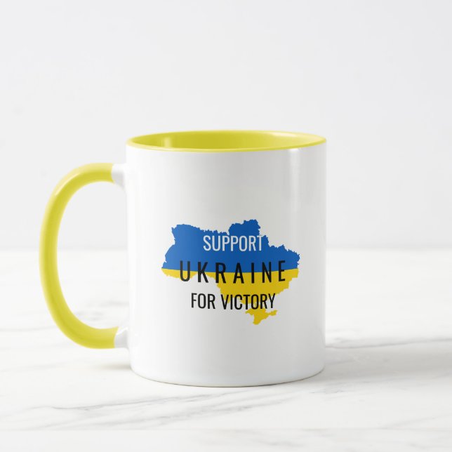 Support Ukraine for Victory Overlay Coffee Mug (Left)