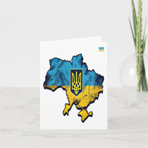 Support Ukraine – Free Ukraine Map With Flag Tryzu Card