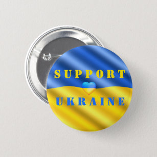 Support Ukraine Freedom Peace Button Ukraine Flag