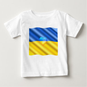 Support Ukraine Freedom Peace Heart Ukrainian Flag Baby T-Shirt