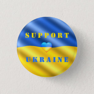 Support Ukraine - Freedom - Peace - Ukraine Flag 3 Cm Round Badge
