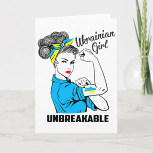 Support Ukraine Girl Unbreakable Strong Ukrainian Card