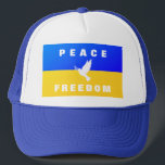 Support Ukraine Hat Peace Dove - Freedom<br><div class="desc">Support Ukraine Hats - Dove of Peace - Peace - Freedom Support - Solidarity - Ukrainian Flag Trucker Hats - Strong Together - Freedom Victory ! Let's make the world a better place - everybody together ! A better world begins - depends - needs YOU too ! You can transfer...</div>