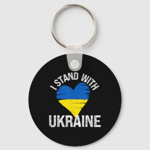 Support Ukraine Heart Flag Stand With Ukraine Soli Key Ring