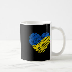 Support Ukraine Heart Ukrainian Flag Coffee Mug