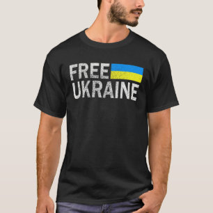Support Ukraine I Stand With Ukraine Flag Free Ukr T-Shirt