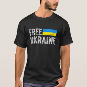 Support Ukraine I Stand With Ukraine Flag Free Ukr T-Shirt