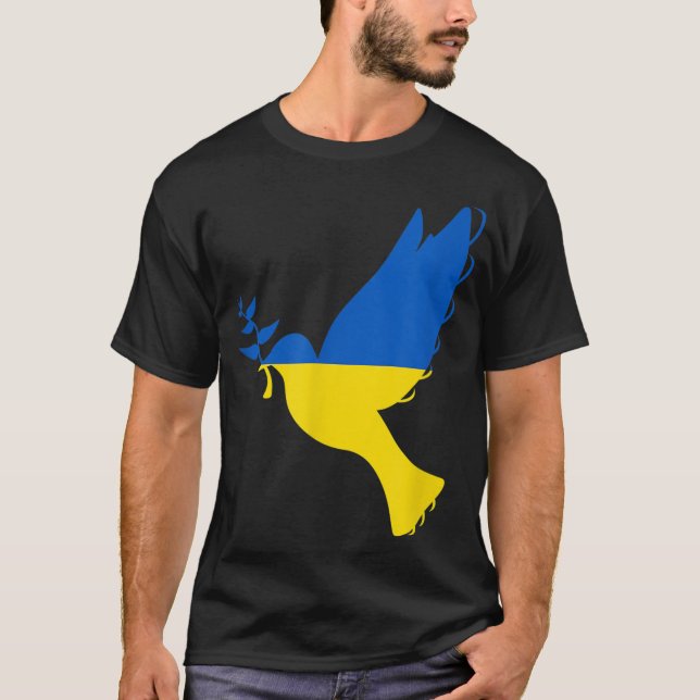 Support Ukraine I Stand With Ukraine Flag T-Shirt (Front)