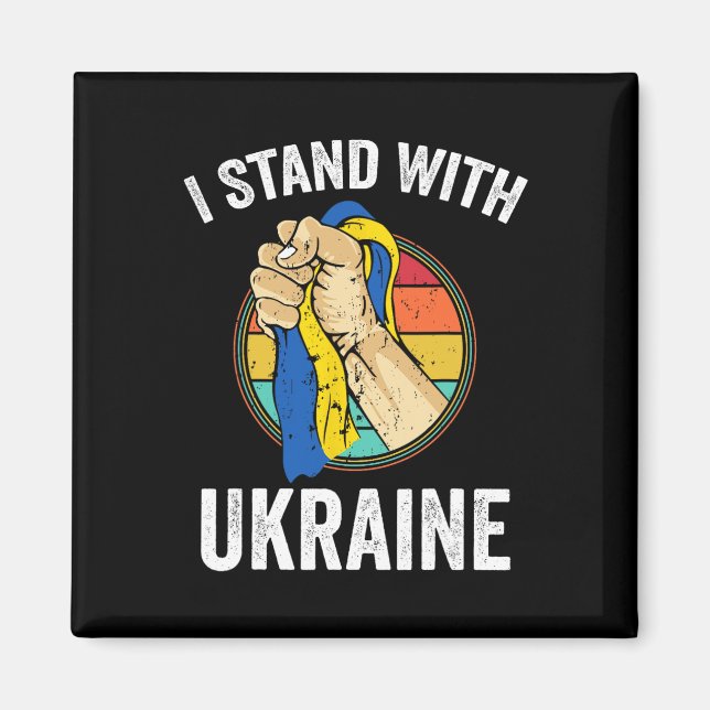 Support Ukraine I Stand With Ukraine Retro Ukraini Magnet (Front)
