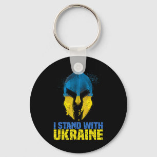 Support Ukraine I Stand With Ukraine Spartan Warri Key Ring