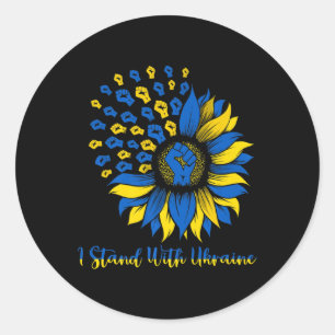 Support Ukraine I Stand With Ukraine Ukraine Sunfl Classic Round Sticker