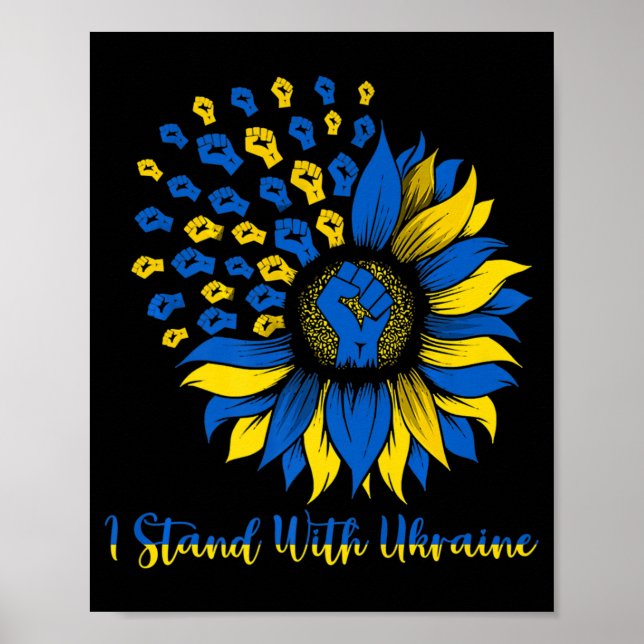 Support Ukraine I Stand With Ukraine Ukraine Sunfl Poster (Front)