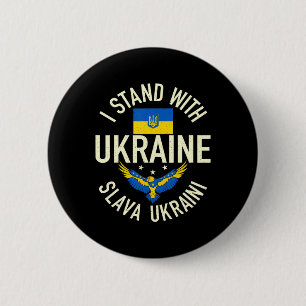 Support Ukraine I Stand With Ukraine Ukrainian Fla 6 Cm Round Badge