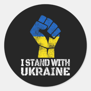 Support Ukraine I Stand With Ukraine Ukrainian Fla Classic Round Sticker