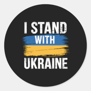 Support Ukraine I Stand With Ukraine Ukrainian Fla Classic Round Sticker