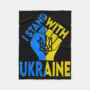 Support Ukraine I Stand With Ukraine Ukrainian Fla Fleece Blanket