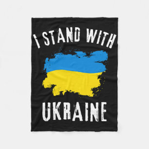 Support Ukraine I Stand With Ukraine Ukrainian Fla Fleece Blanket