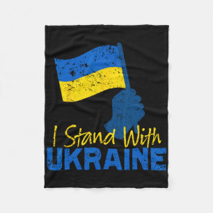 Support Ukraine I Stand With Ukraine Ukrainian Fla Fleece Blanket