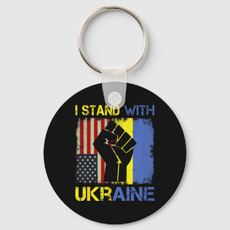 Support Ukraine I Stand With Ukraine Ukrainian Fla Key Ring