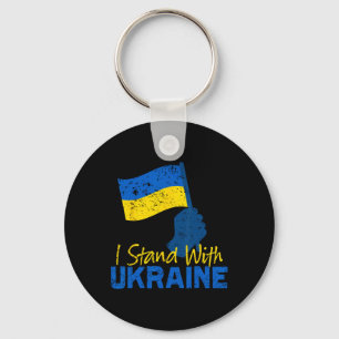 Support Ukraine I Stand With Ukraine Ukrainian Fla Key Ring