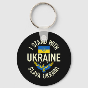 Support Ukraine I Stand With Ukraine Ukrainian Fla Key Ring