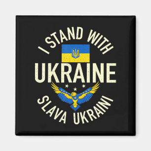 Support Ukraine I Stand With Ukraine Ukrainian Fla Magnet