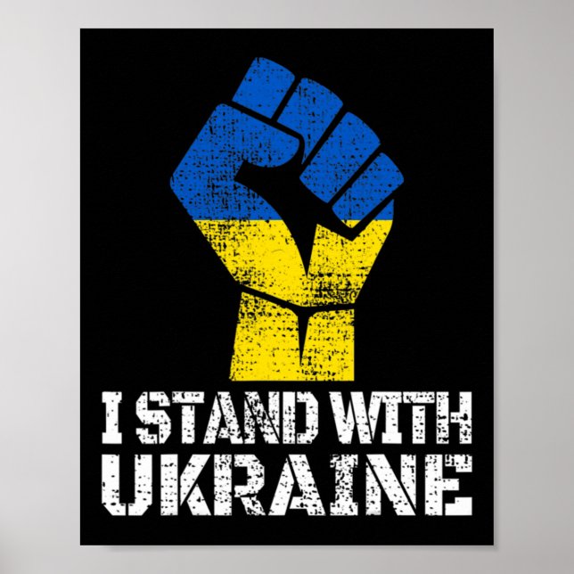 Support Ukraine I Stand With Ukraine Ukrainian Fla Poster (Front)